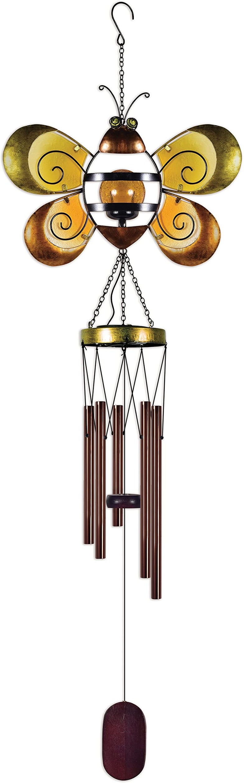 Sunset Vista Designs 93825 Collection Solar Wind Chime, Bright Yellow and Black