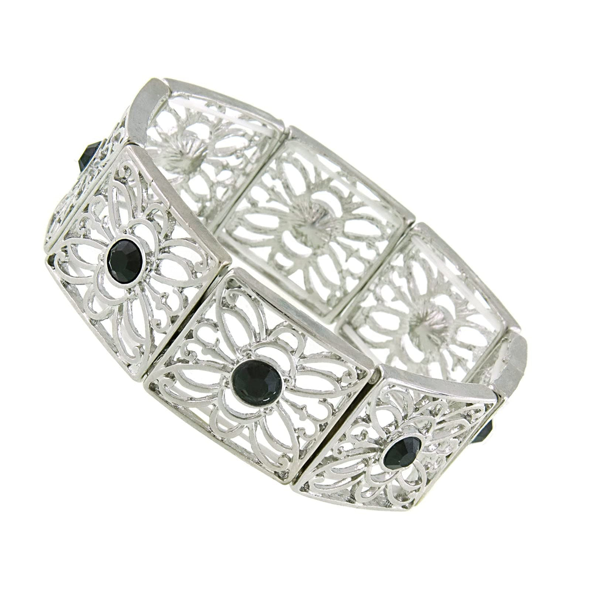 1928 Jewelry Company Bracelet, 7"L x 0.8"W, Jet Black