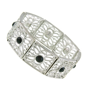 1928 Jewelry Company Bracelet, 7"L x 0.8"W, Jet Black
