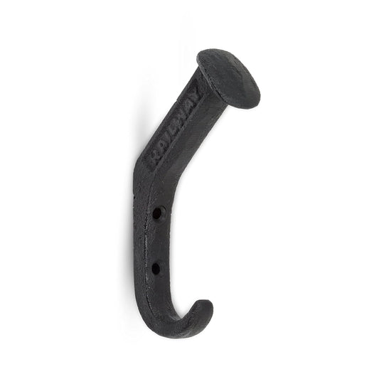 Abbott Collection  27-Iron AGE/330 Railway Spike Wall Hook, 2.5 inches L, Black