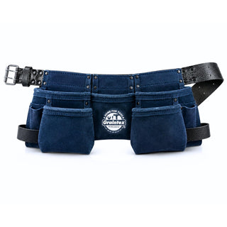 Graintex Tool Belt, 9 Pockets, Navy Blue