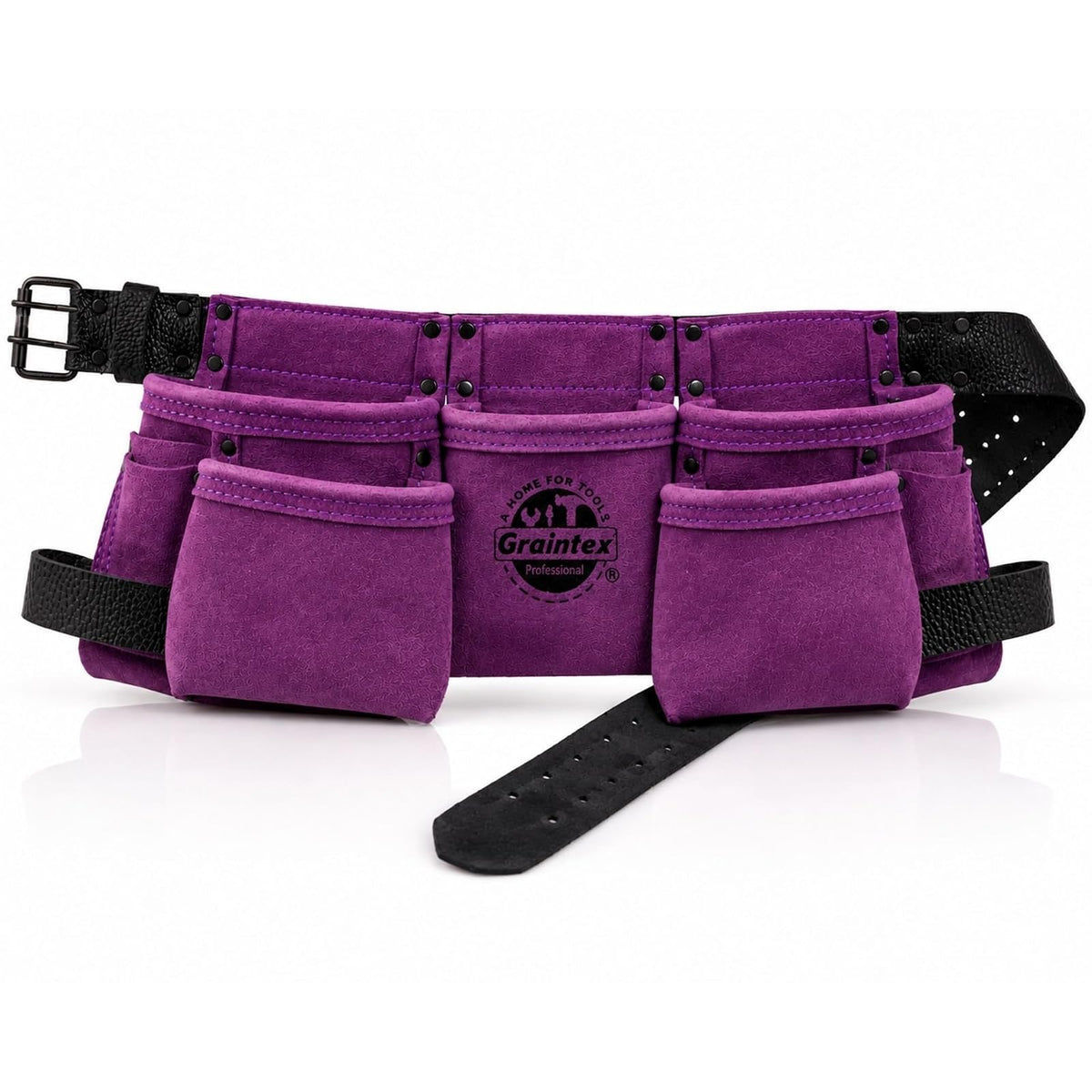 Graintex Tool Belt, 9 Pockets, Purple