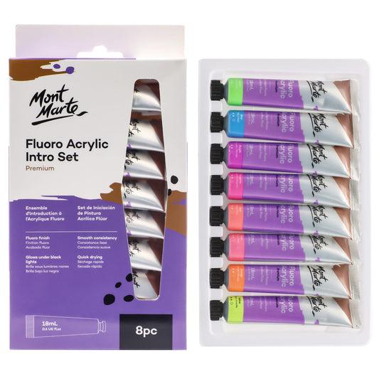 Mont Marte Fluro Acrylic Paint Intro Set 8 Piece