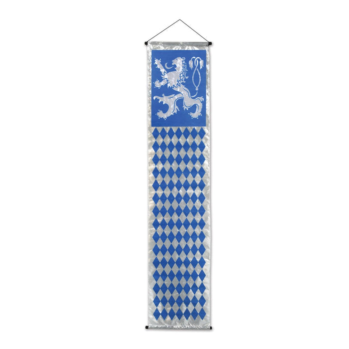 Beistle Banner, 12.25" x 4' 8.5", Blue/Silver