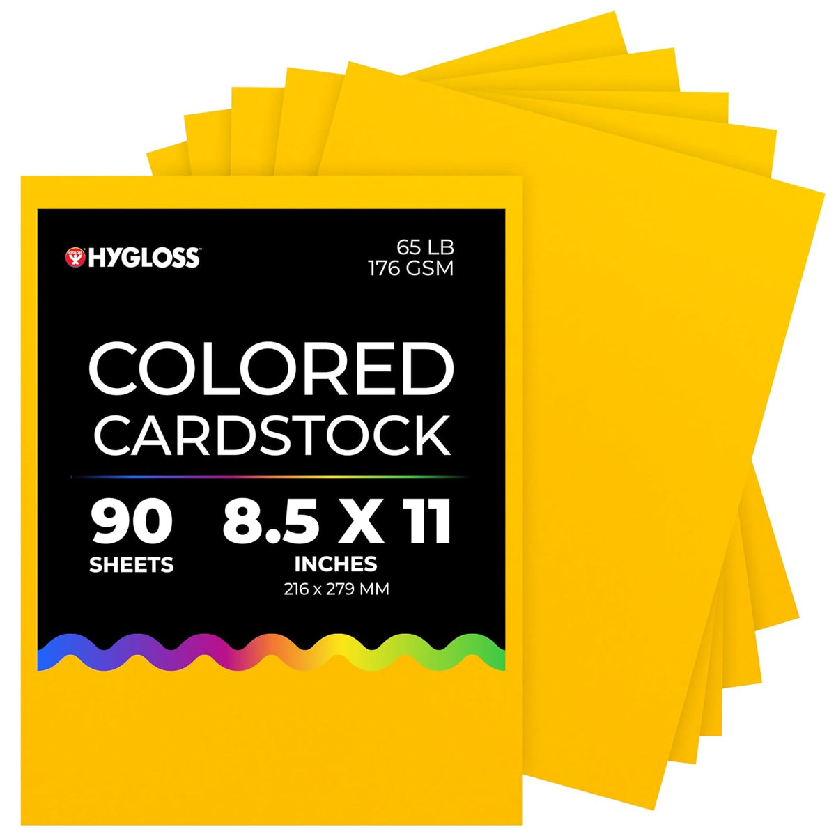 Hygloss Card Stock, 8.5 x 11 Inch, Yellow