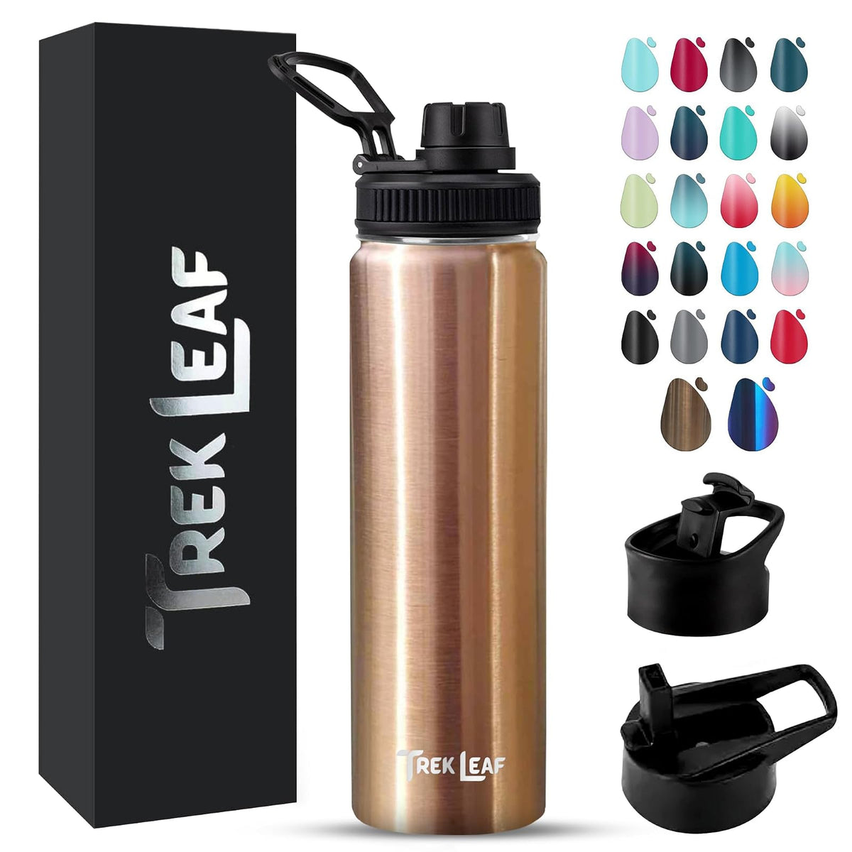 Trek Leaf Bottle, 22 Ounces, Rose Gold