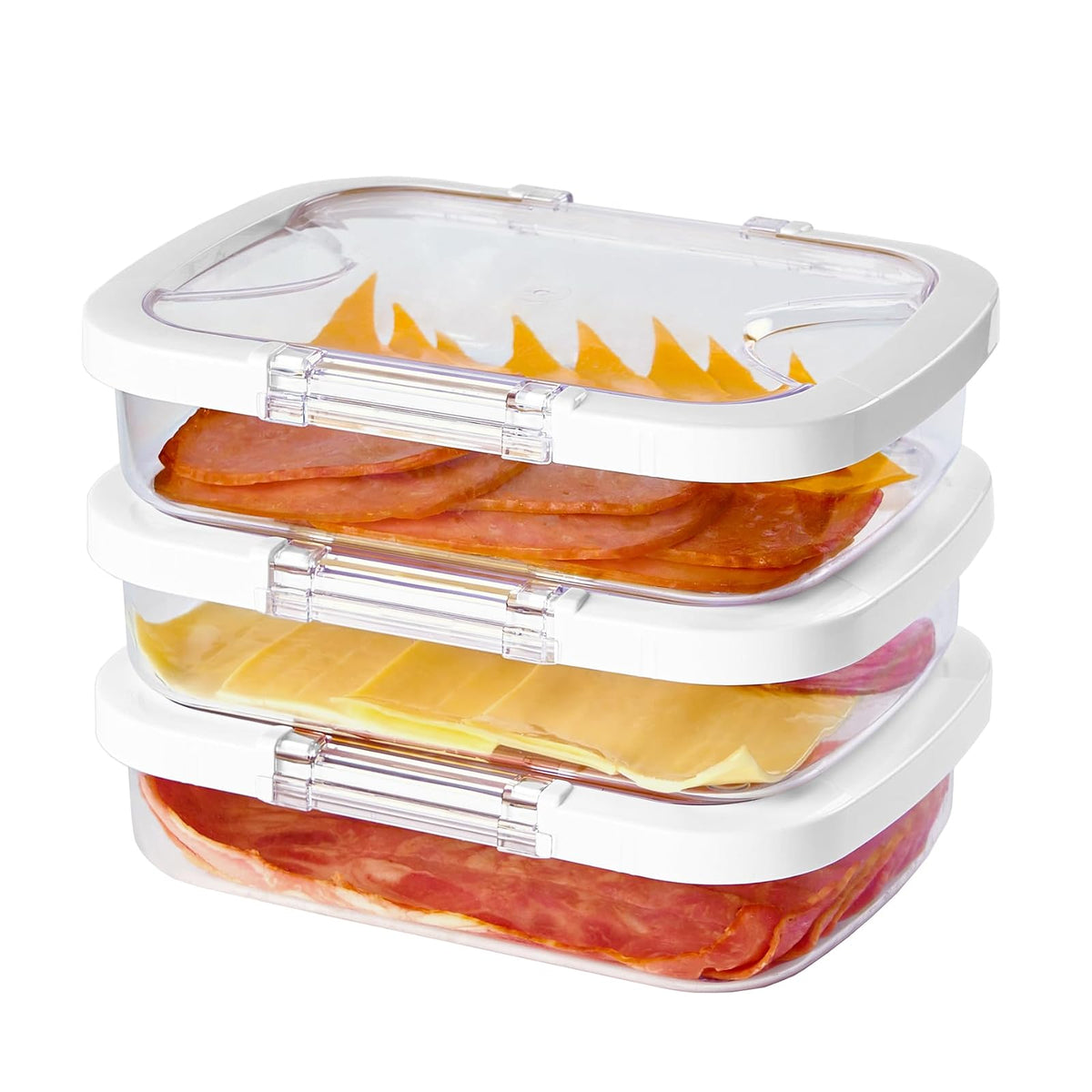 Felli Food Storage Container, Box-Flat, Deli Meat 3pk