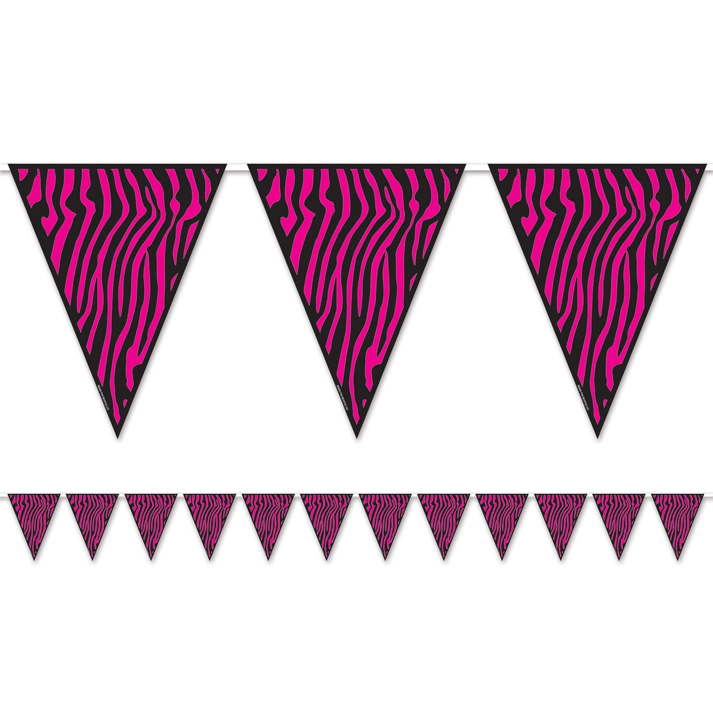 Beistle Zebra Print Pennant Banner, 10-Inch by 12-Feet