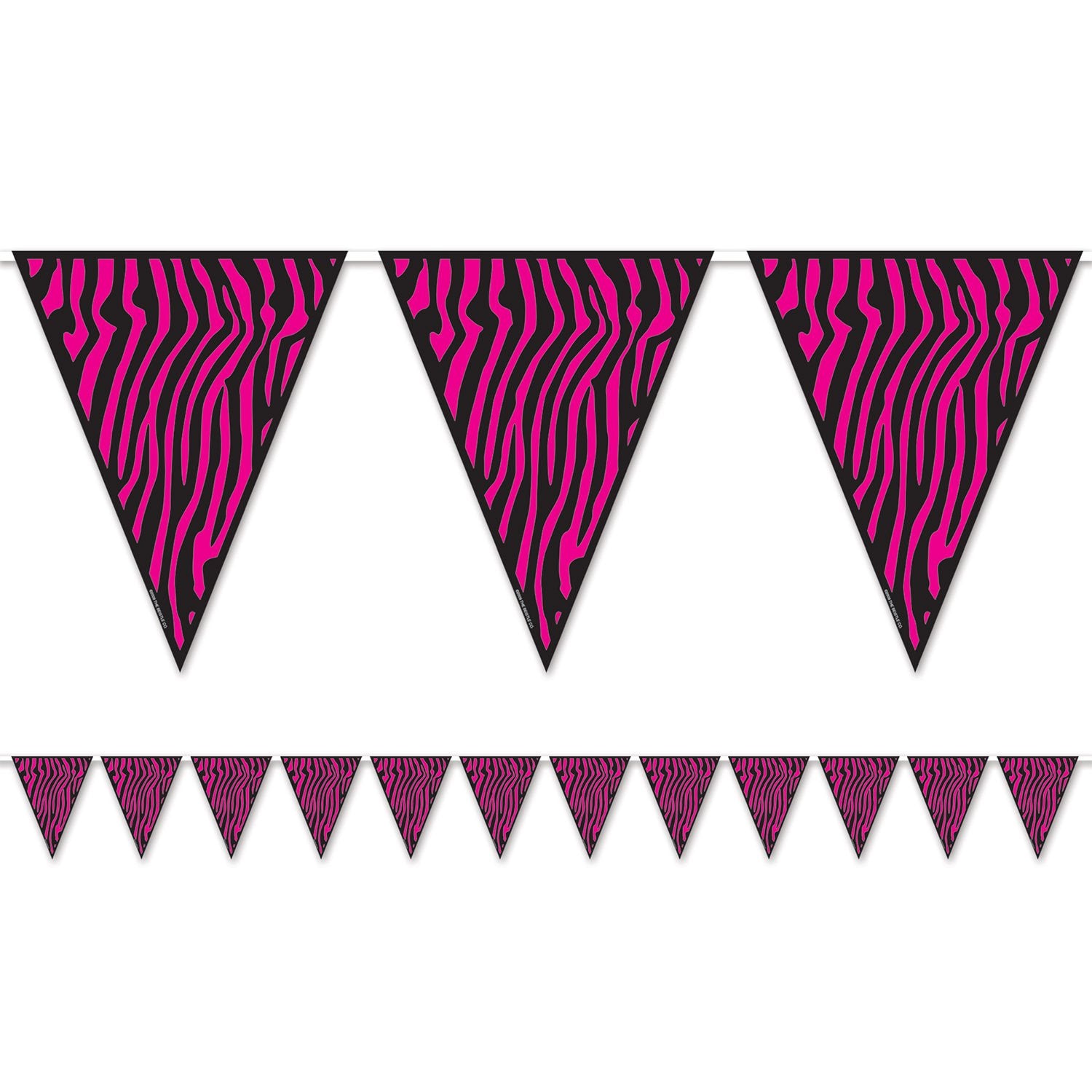 Beistle Zebra Print Pennant Banner, 10-Inch by 12-Feet