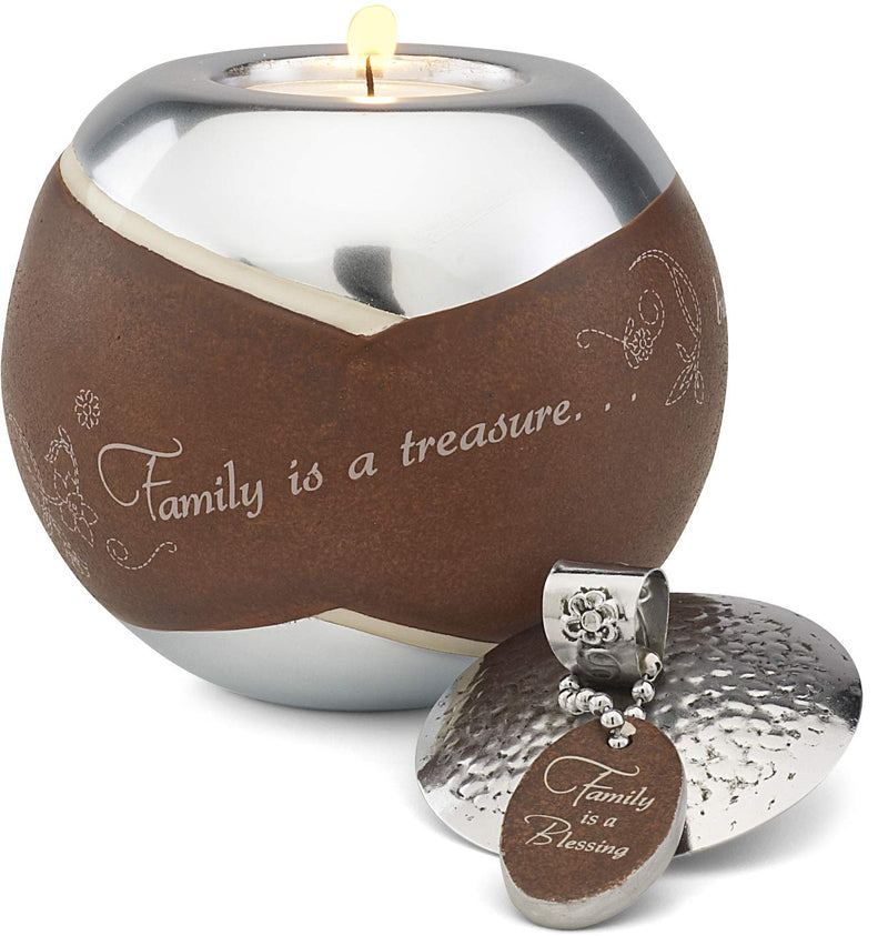 LAYLA - Family is a Treasure... Family is a Blessing Tea Light Candle Holder