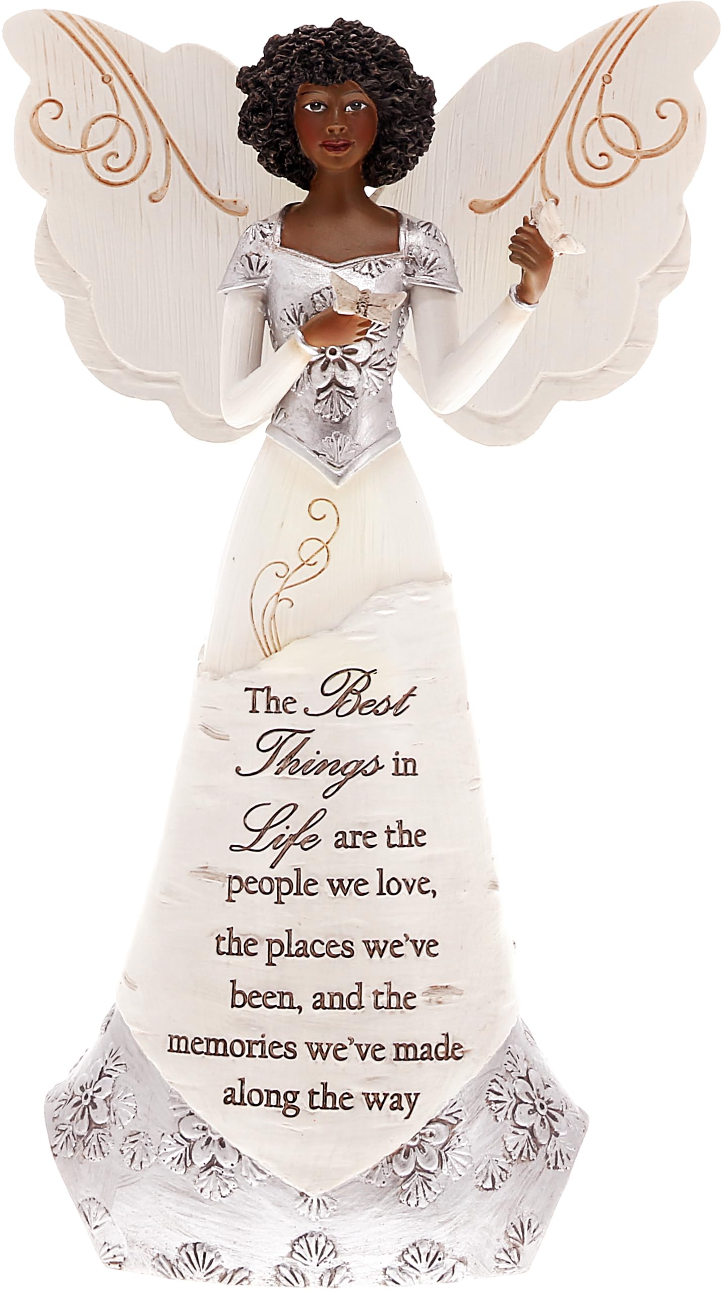 Pavilion - The Best Things in Life - 8" Ebony African American Angel Figurine Religious God Jesus Christ Gift Home Decor Present
