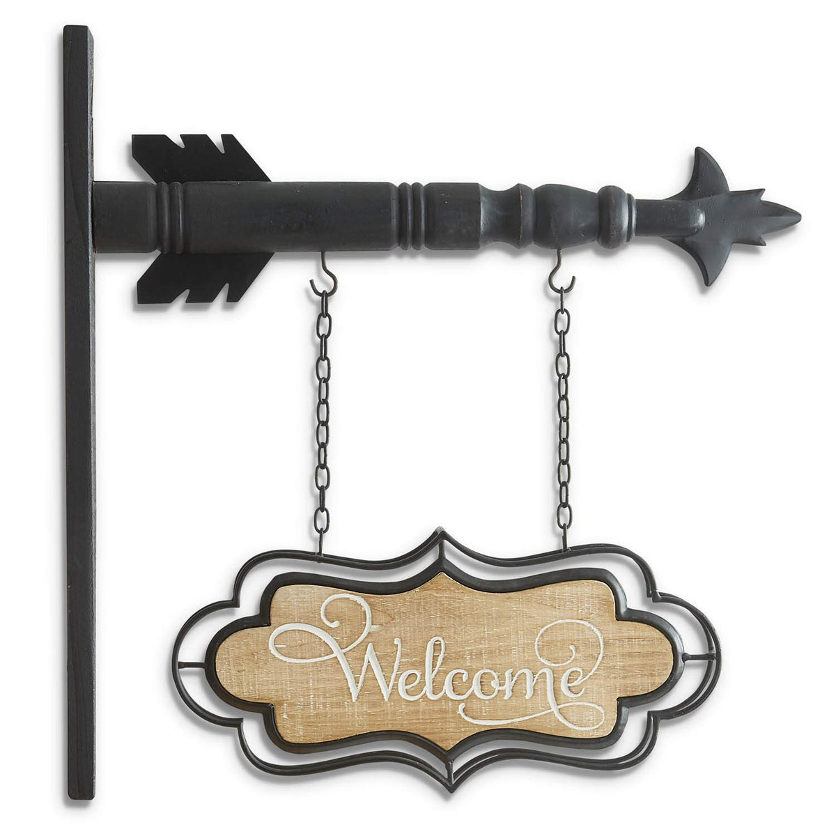 K&K Interiors 17066A 13 Inch Welcome Double Sided Arrow Replacement, Brown