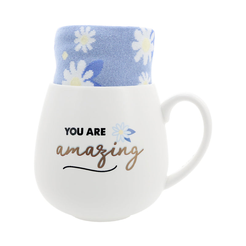 Pavilion - You Are Amazing - 15.5 oz Mug &amp; Novelty Patterned 9-13 US Women &amp; 8-12 US Men Socks Gift Set Bestie Long Distance Girlfriend Companion Devoted Wife Girlfriend Friend Present