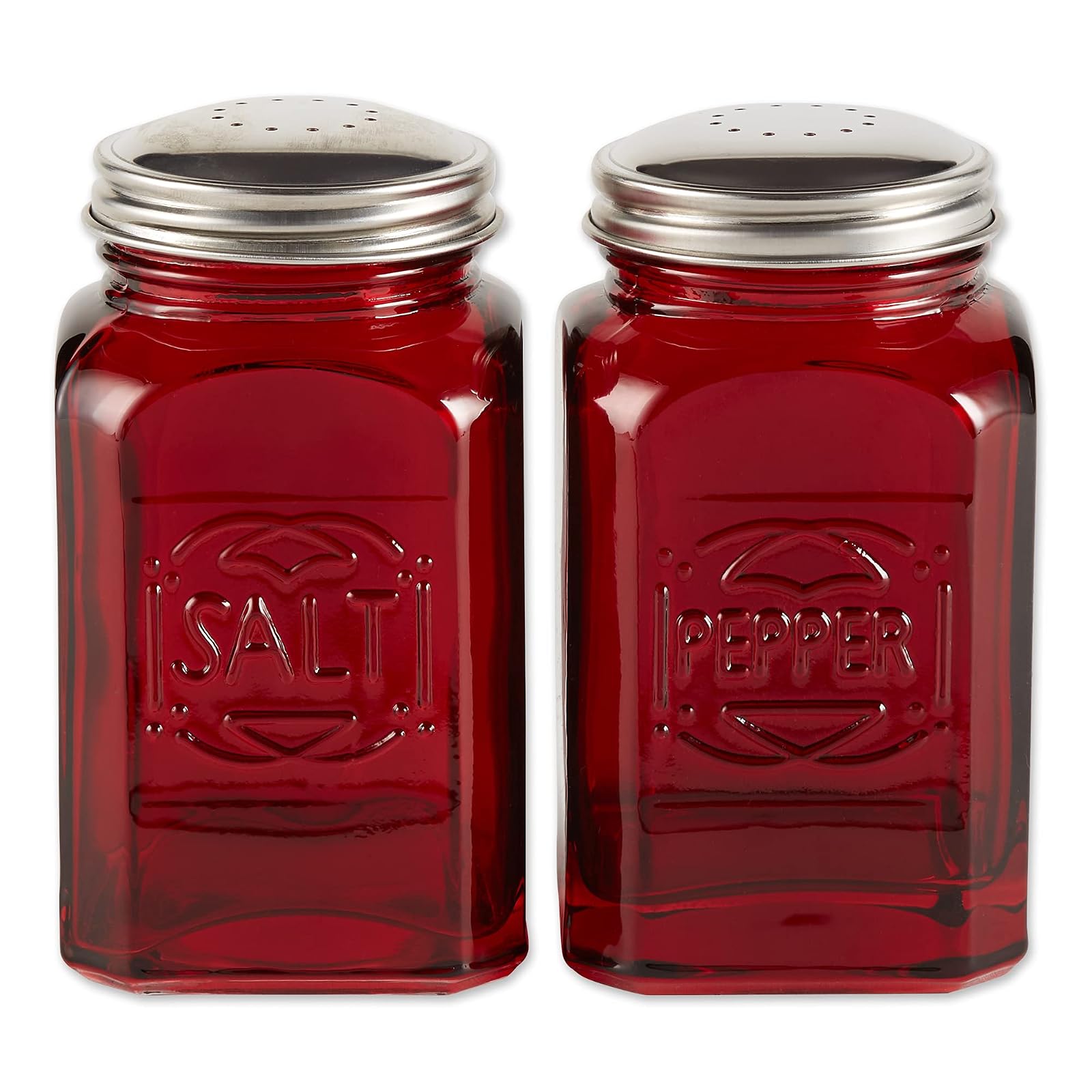 RSVP International RETRO GLASS S&P SET - RED