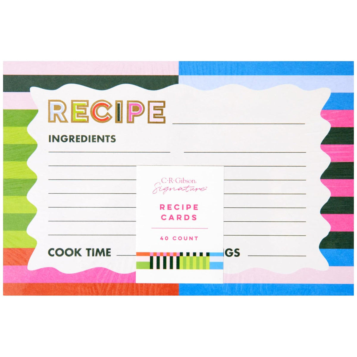 C.R. Gibson Card Stock, Set of 40, Bold Stripe