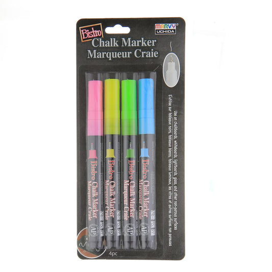 Uchida of America 485-4A Extra Fine Tip Bistro Chalk Marker Set, Multiple 4 Pack