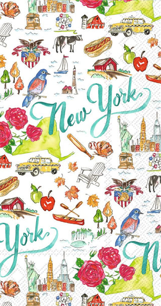 Boston International Rosanne Beck State Collection IHR 3-Ply Guest Towel Buffet Paper Napkins, 16-Count, New York