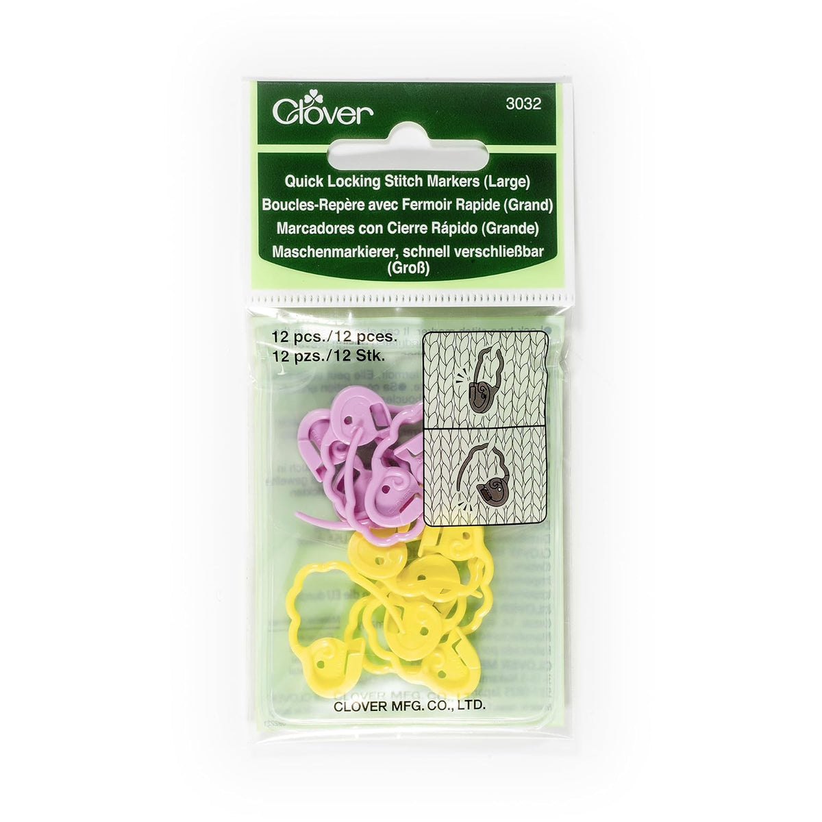CLOVER 3032 Quick Locking Stitch Markers Large