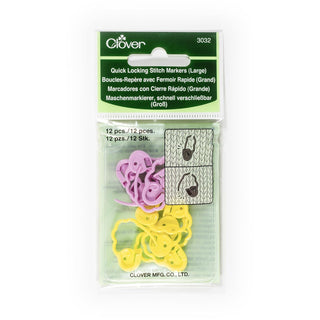 CLOVER 3032 Quick Locking Stitch Markers Large