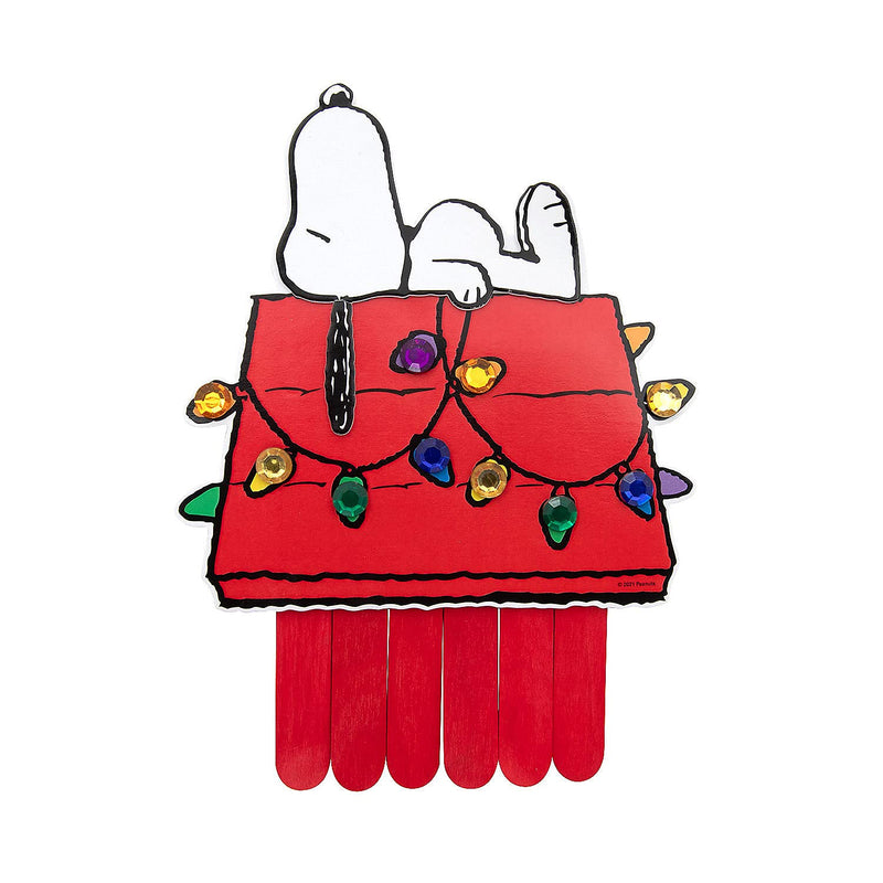 Fun Express Peanuts® Snoopy’s Christmas House Magnet Craft Kit - Craft Kits - 12 Pieces