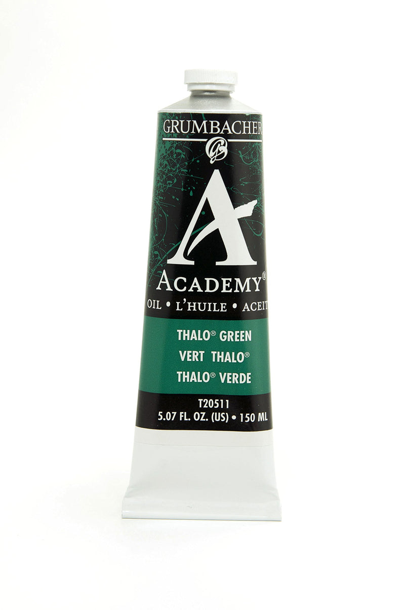 Grumbacher Academy Oil Paint, 150 ml/5.07 oz, Thalo Green (Blue Shade)