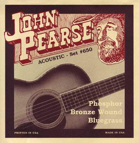 LPD Music John Pearse P650 Bronze Acoustic Guitar Strings, Medium