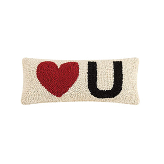 Peking Handicraft Pillow, 12 inches x 5 inches, Off White, Red, Black