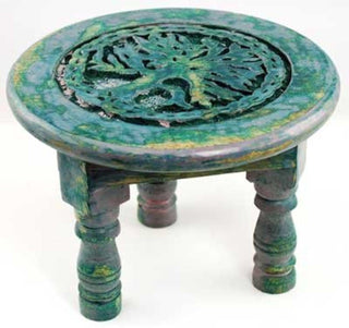 New Age Imports, Inc. Table, 6" D, Rustic Green, Magenta