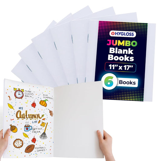 Hygloss Blank Book, White, 6 Books