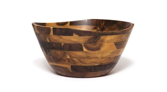 Lipper International 1274 11.75X11.25X6‚ÄùH Acacia Lrg. Wavy Rim Bowl
