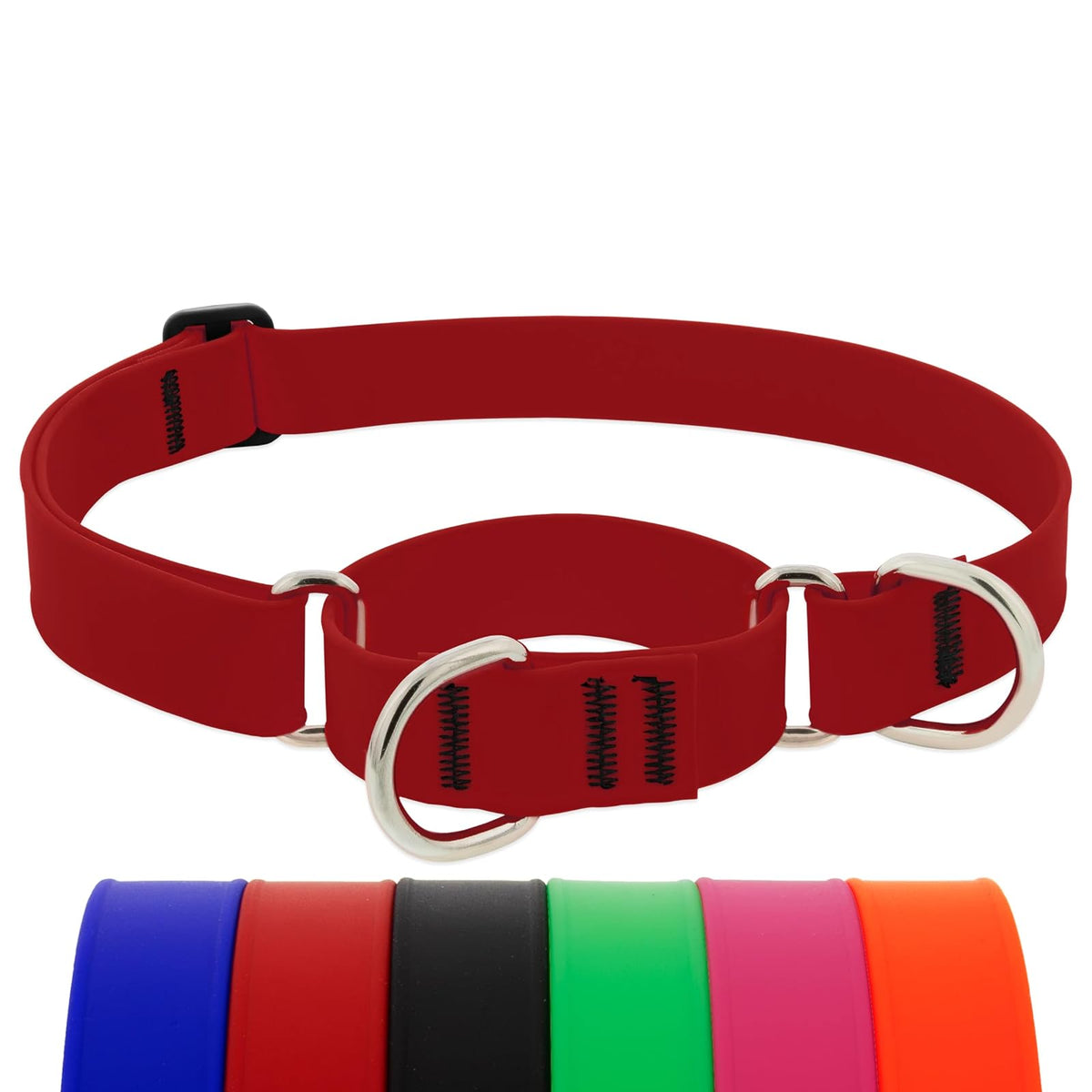LupinePet Animal Collar, X-Large: Adjusts from 19 to 27 in, 1-in Wide, Brick Red