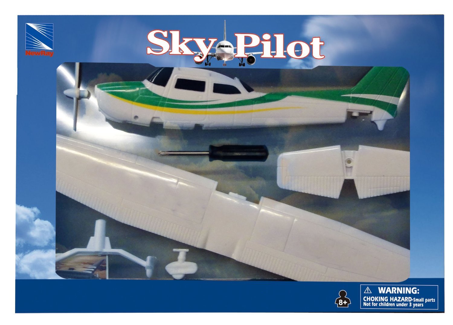 New Ray Toys 1:42 Cessna 172 Skyhawk with Wheel Diecast Aircraft,,