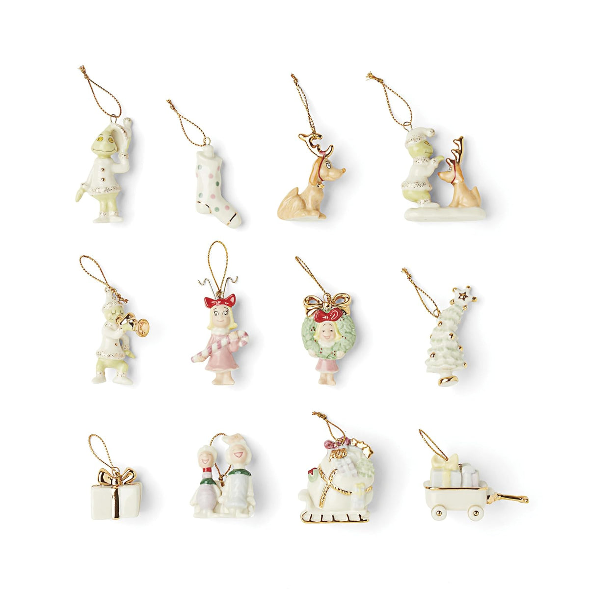 Lenox Hanging Ornament, 12 Count, Multi Color