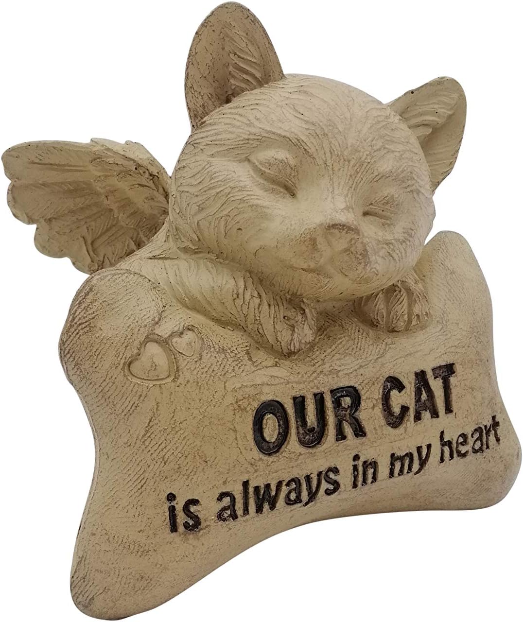 Comfy Hour Pet In Loving Memory Collection 5" Sleeping Cat Angel On Bone Figurine - in Memory of My Best Friend Bereavement, Brown, Polyresin