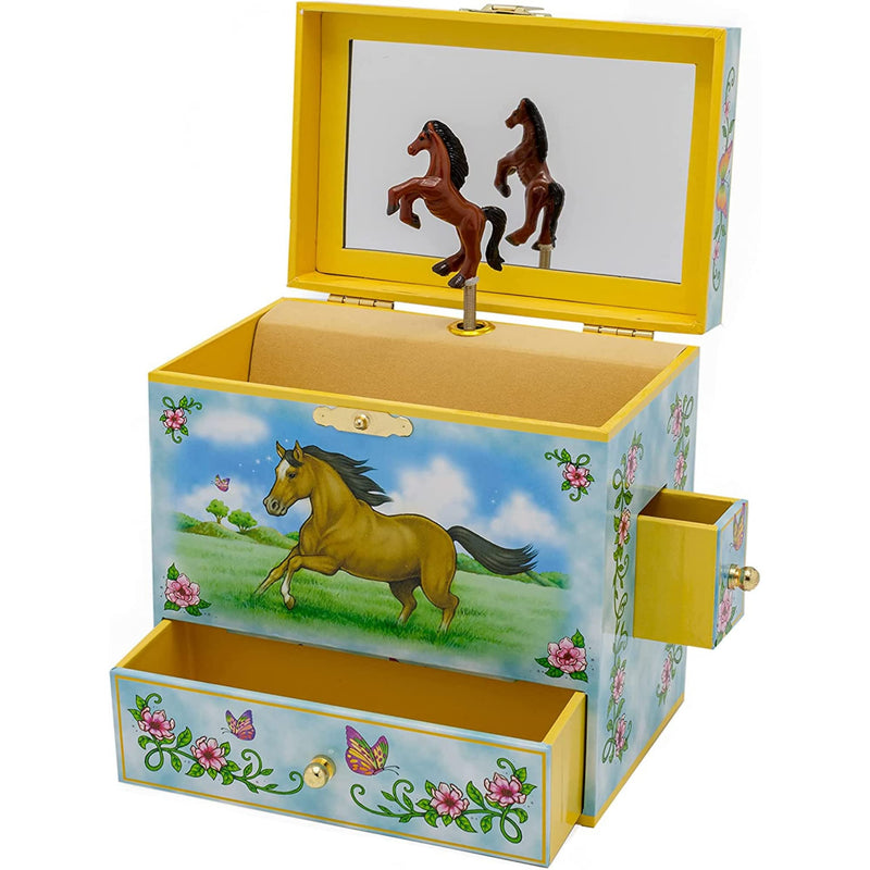 Enchantmints Musical Horse Jewelry Box Horse Spins to Music 4 Pullout Drawers