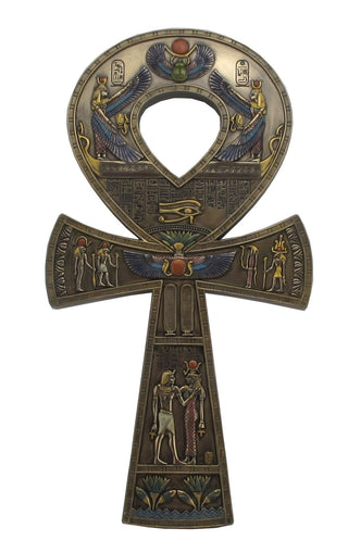 Unicorn Studio Bronze Finished Ancient Egyptian Ankh Symbol Wall Hanging 15 3/4 Inches