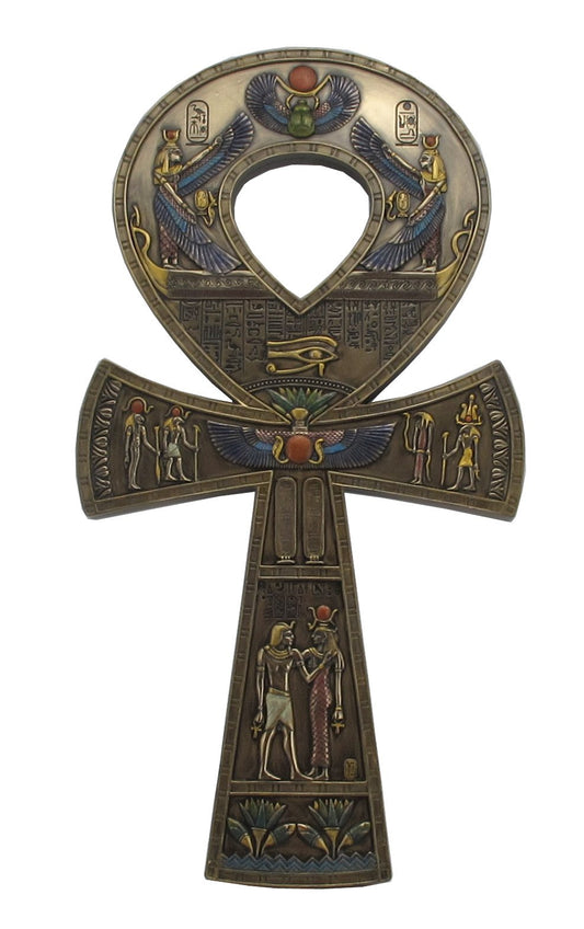 Unicorn Studio Bronze Finished Ancient Egyptian Ankh Symbol Wall Hanging 15 3/4 Inches