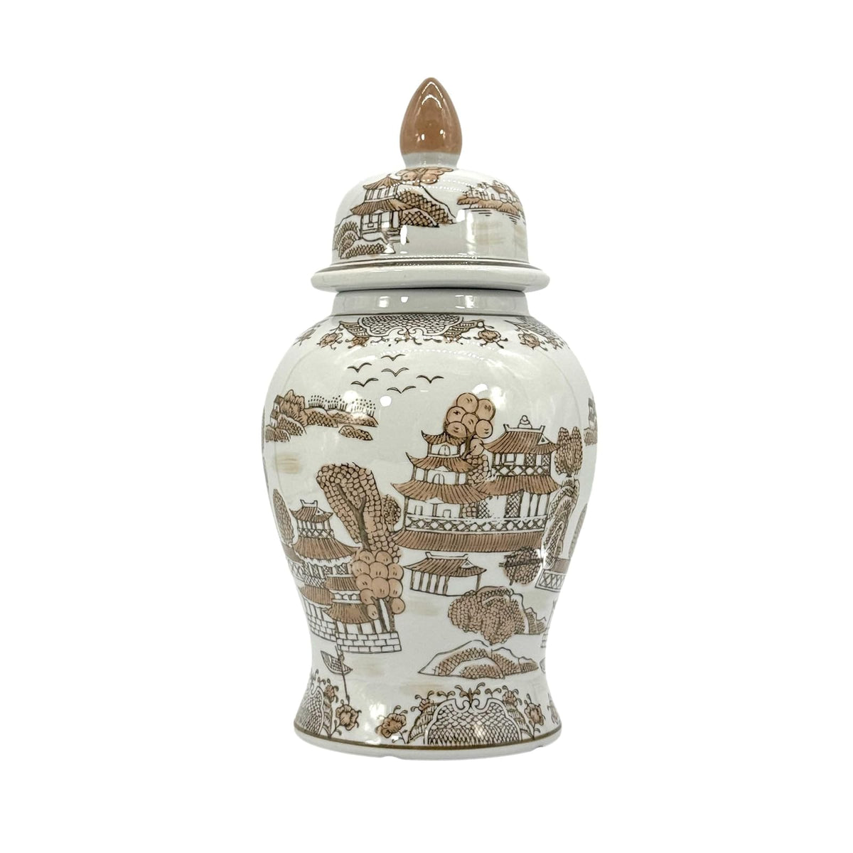 Galt International Urn, 14", 14-in White & Brown Landscape