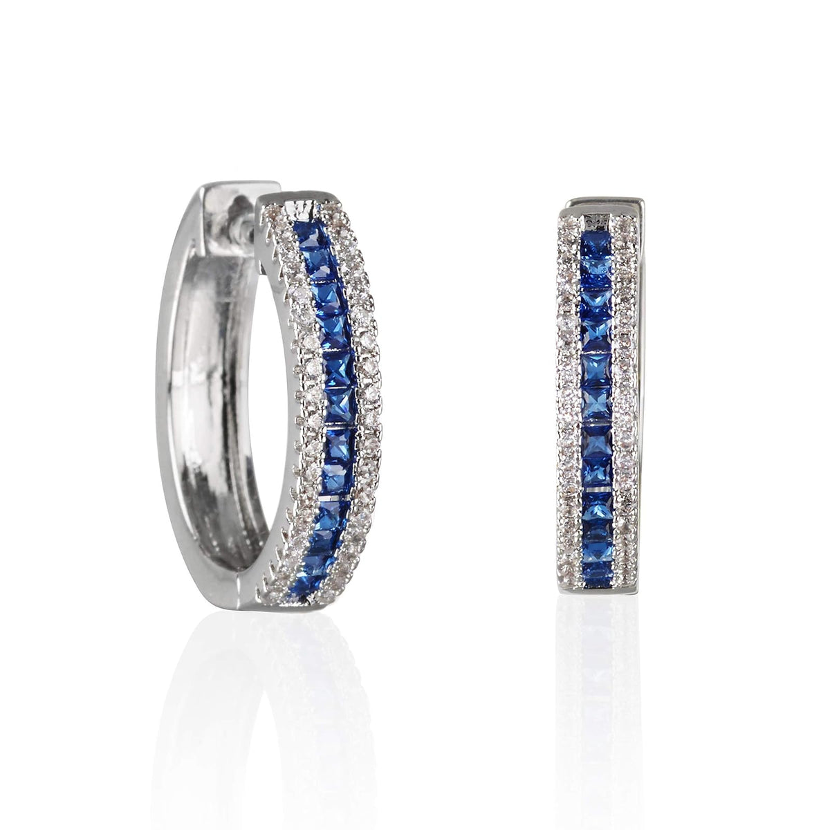 namana Earring, 20mm, Blue/Silver