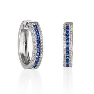 namana Earring, 20mm, Blue/Silver
