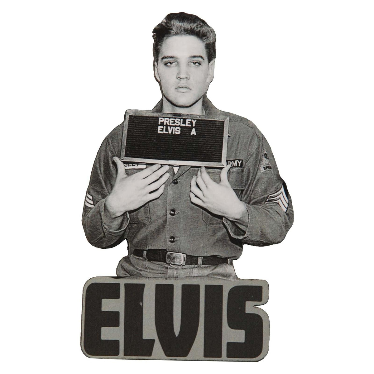 Elvis Presley Decorative Magnet, Enlistment Photo, Yellow