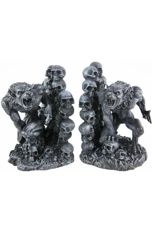 Pacific Trading Giftware Werewolves Werewolf & Skulls Fantasy Set of Bookends Book Ends