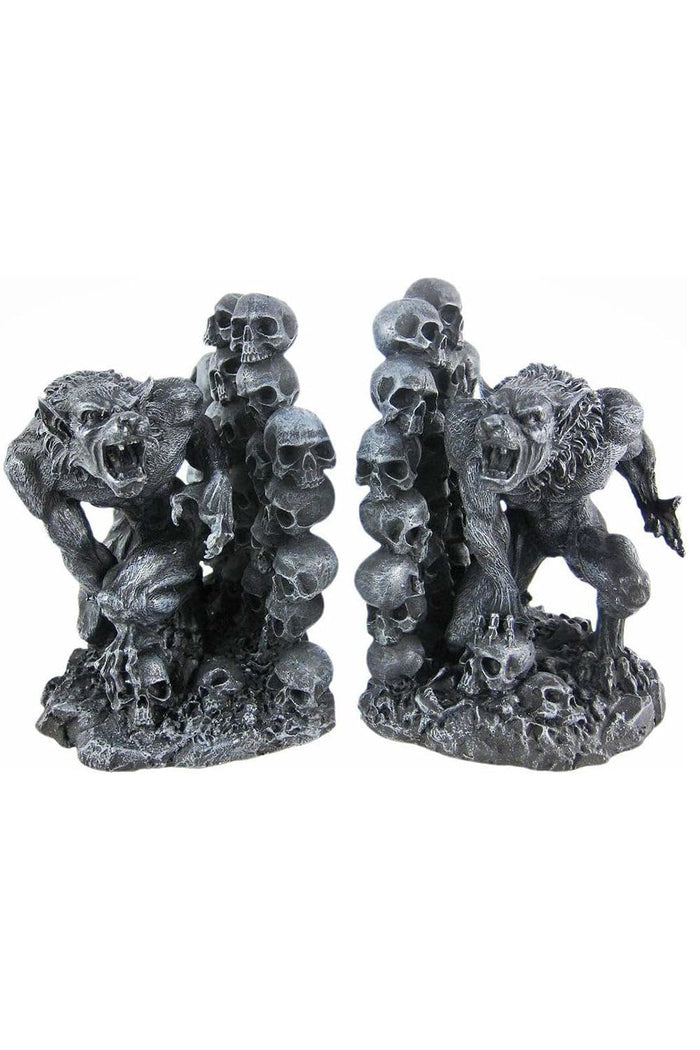 Pacific Trading Giftware Werewolves Werewolf & Skulls Fantasy Set of Bookends Book Ends