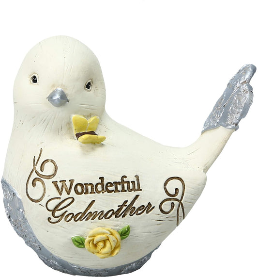 Pavilion Gift Company Wonderful Godmother 3 Inch Resin Bird Figurine, Cream