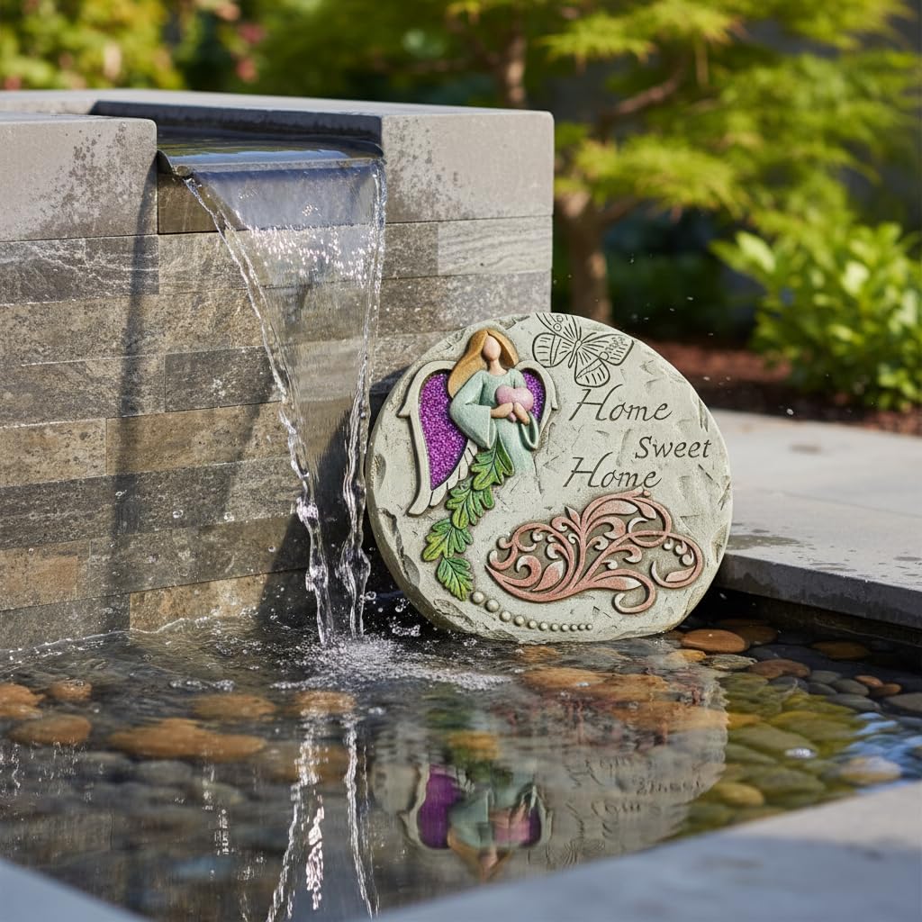 Comfy Hour 10" Angel Home Sweet Home Garden Stepping Stone