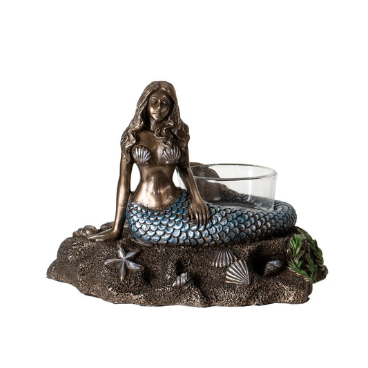 Pacific Giftware Candle Holder, 5.38" L x 4" W x 4" H, Bronze