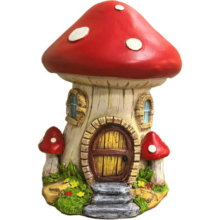 Spoontiques Sculpture, 7.5"H, Mushroom House