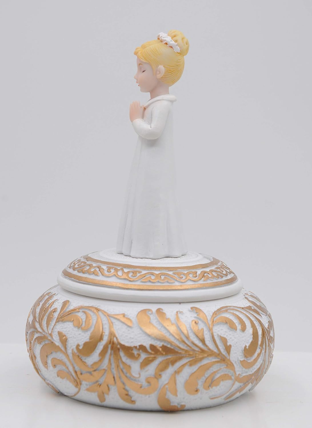 Comfy Hour Praying Girl Communion Collection Praying Girl with Rosary Box Figurine Keepsake My First Communion, Polyresin