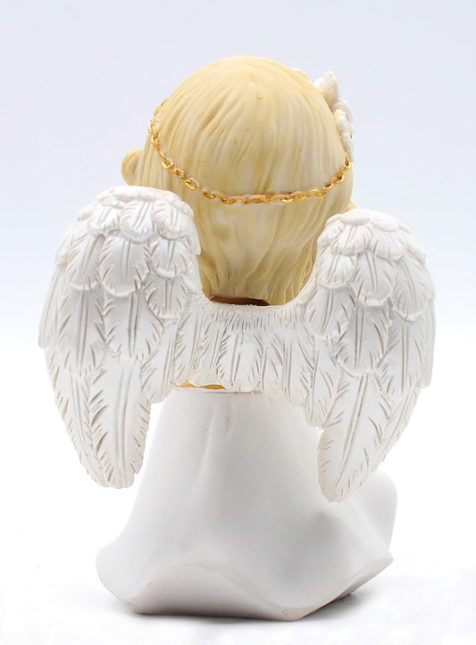 Comfy Hour Praying Girl Communion Collection Resin Girl Angel and Cross Figurine Keepsake My First Communion
