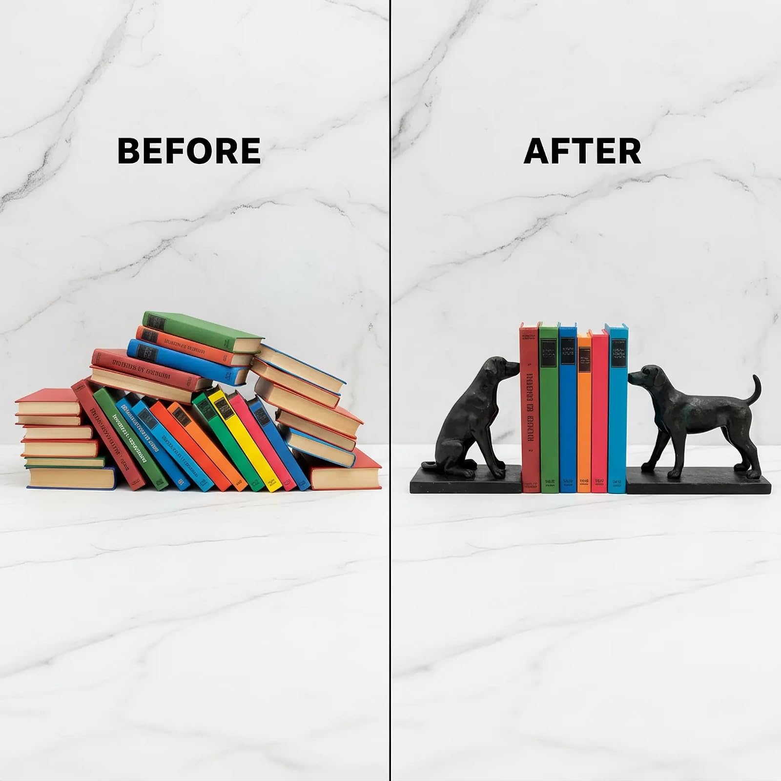 Comfy Hour Farmhouse Home Decor Collection 7" Length 6" Height Set of 2 Labrador Dogs Bookends Art Bookend, 1 Pair, Antique Effect, Copper, Polyresin
